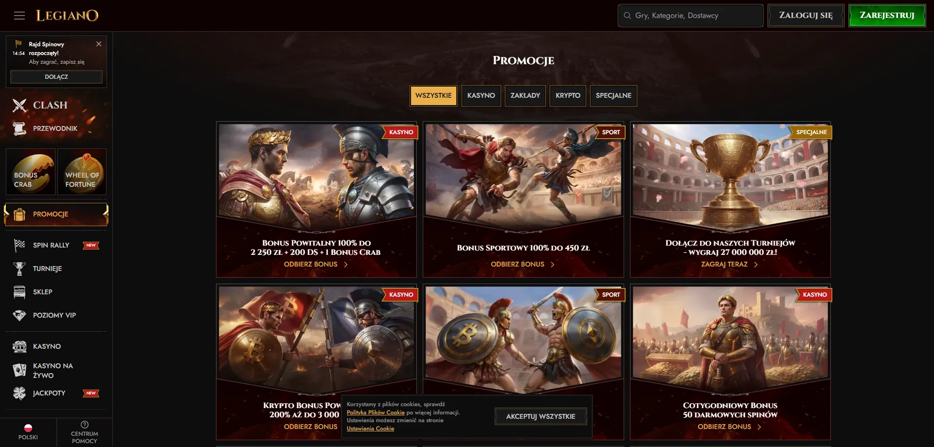 Bonusy i Promocje w Legiano Casino